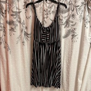 Torrid Black, White, and Orange Striped Dress
